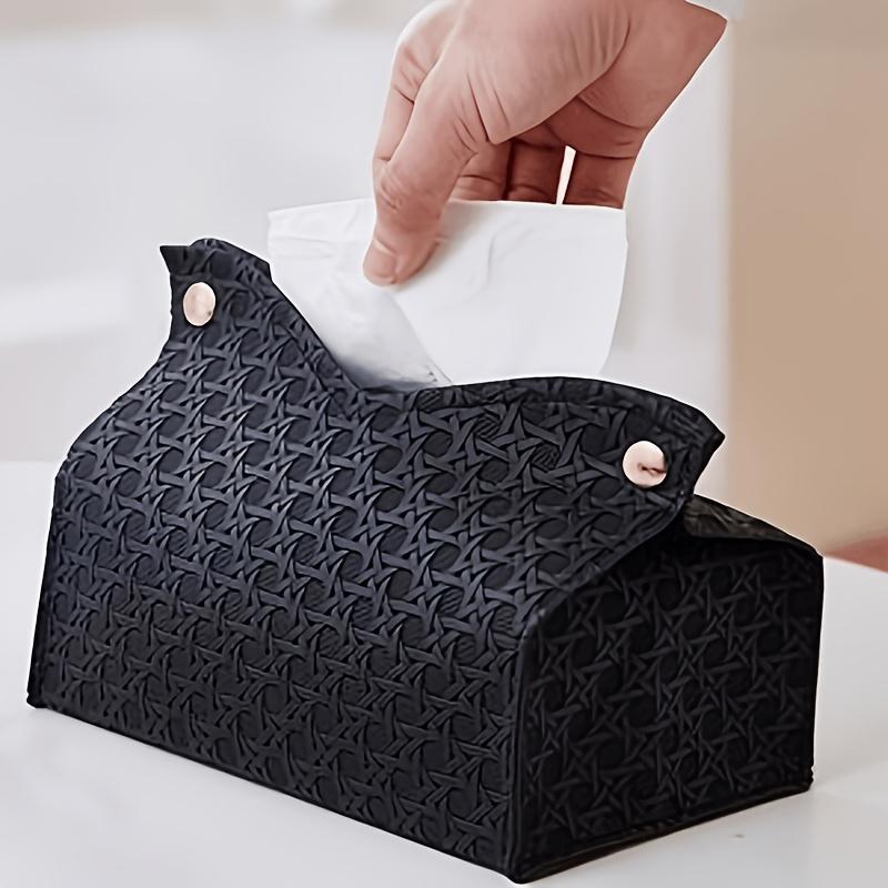Family-Size Woven Tissue Storage Box, Minimalist Stylish Tissue Holder, Decorative Organizer for Office & Home