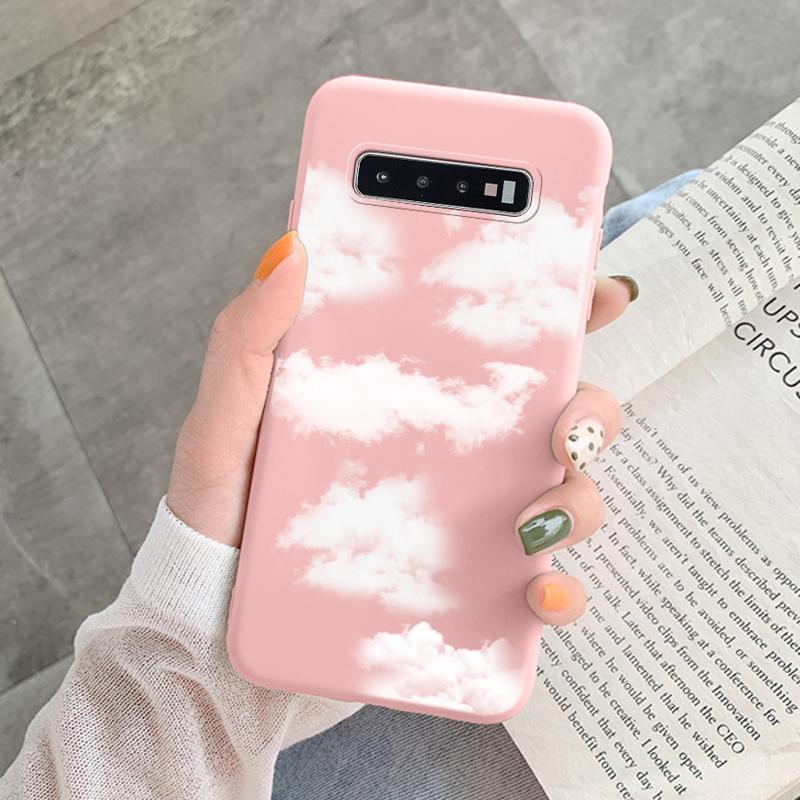 Coque Pour Samsung Galaxy S10 Plus S 10 S10E Housse Fleur Feuille Cœur Silicone Souple Fundas Pour Samsung S10 S10e Coque Mode Coquille