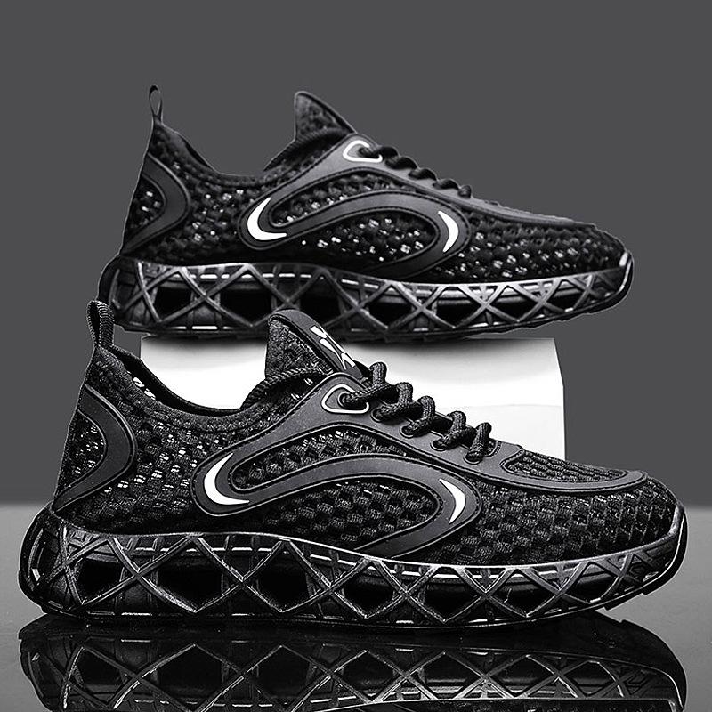 

Men s summer versatile low-top versatile mesh shoes outdoor casual comfortable breathable lazy shoes 45 чёрный