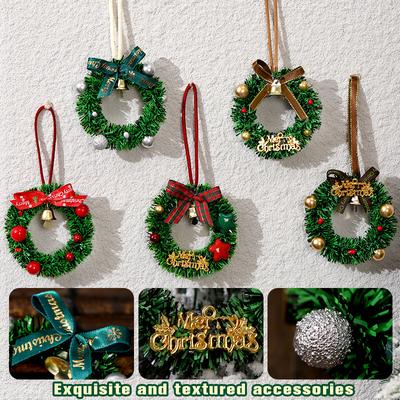 Χριστουγεννιάτικο στεφάνι κρεμαστό Μίνι γιορτινή διακόσμηση Διάταξη σκηνής παραθύρου Κρεμαστό τοίχου σπιτιού Κρεμαστό πόρτας