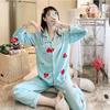 Women's Pajama Set Long Sleeve Lapel Collar Cute Heart Print 2 Piece Loungewear Soft Spring Fall Sleepwear Home Suit