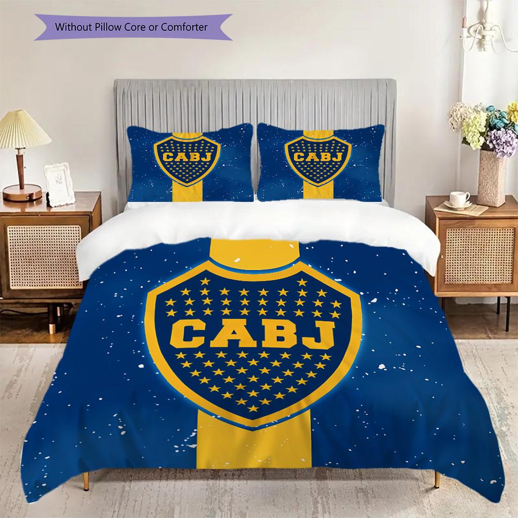 Boca Juniors Pattern Bedding Quilt Set Quilt Cover Pillowcase Home Decoration Birthday Gift (1 * duvet cover + 2 * pillowcase, without core)