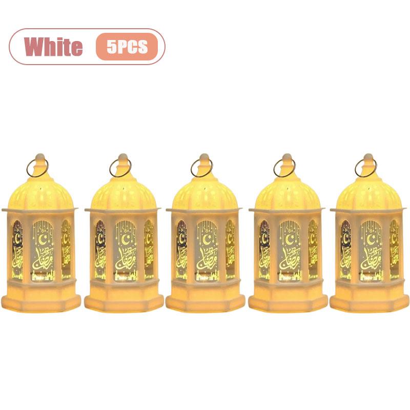 1-10PCS 2026 Ramadan Vintage Castle Lantern Middle Eastern Handheld Light Electronic Candle Decorative Ornament