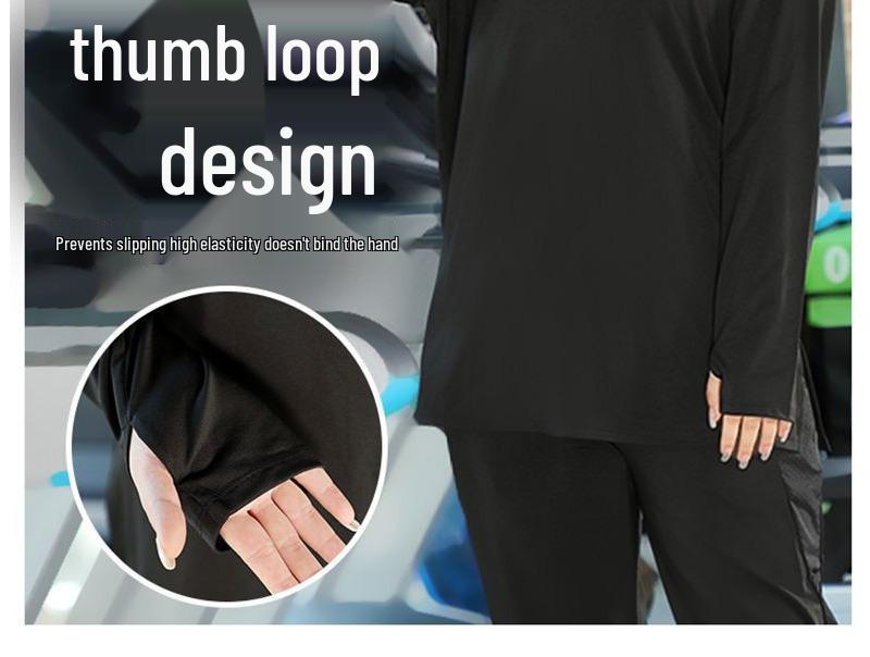 Trendy Plus Size Hooded Yoga Suit: Slimming, Medium-Long Fitness Top for Running