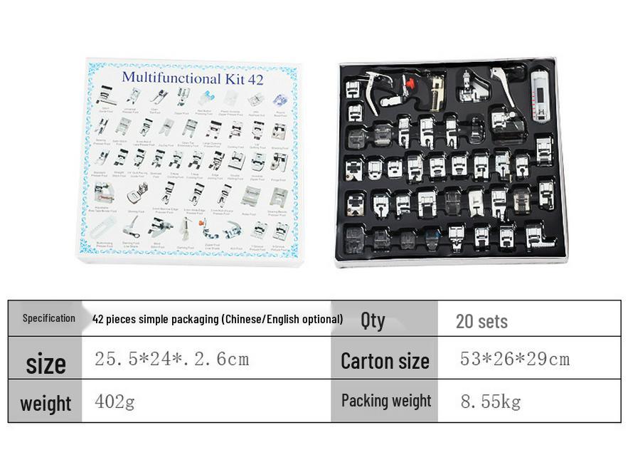 Multifunctional Sewing Machine Presser Foot Set: 32, 42, 48, 52, 62, 72 Pcs