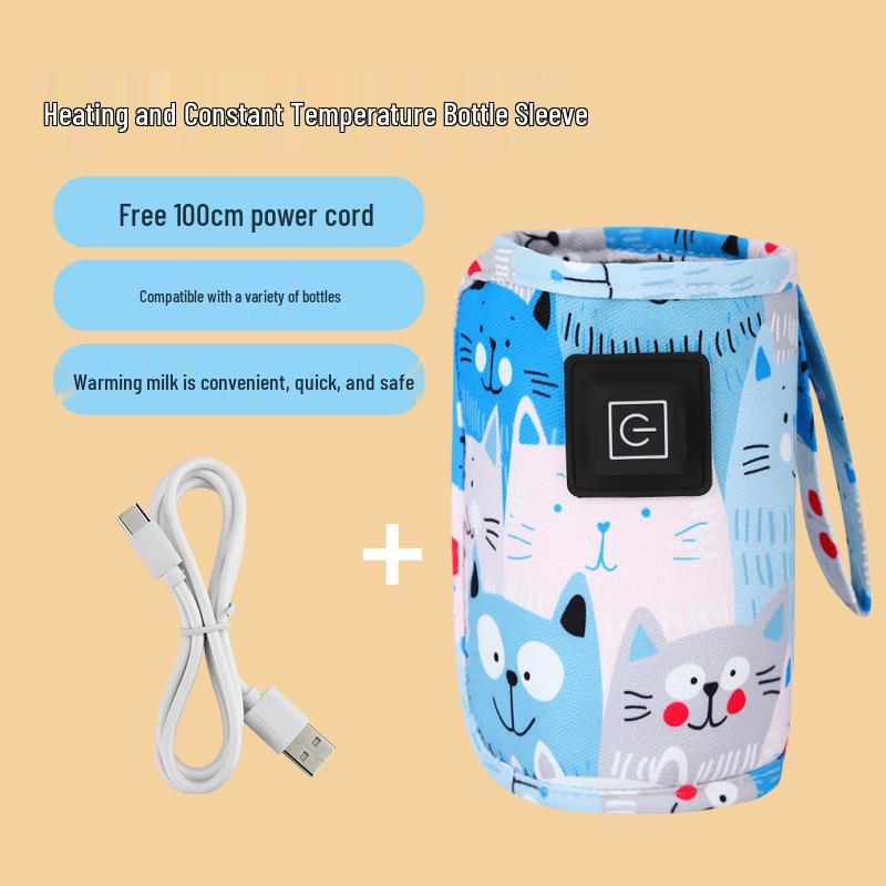 Universal Portable Baby Bottle Insulated Sleeve for Constant Temperature and Heating