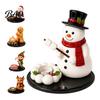 Xmas Living Room Decor Christmas Candle Holder, Cute Santa Claus/Snowman/Elf Boy/Gingerbread Tealight Resin Indoor Holiday Display Tabletop