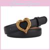 Cowhide Leather Waist Strap For Women With Alloy Heart Clasp For Fashionable Casual Outfit