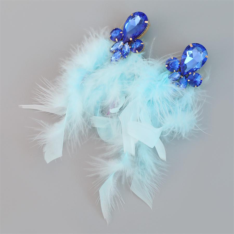 Squisiti Orecchini Pendenti Grandi con Nappe di Piume alla Moda per Donne Design di Lusso Fata Matrimonio Festa Gioielli Accessori