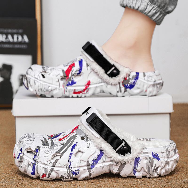 Ciabatte Invernali da Uomo, Ciabatte Calde in Peluche, Scarpe Morbide da Casa in Cotone, Ciabatte in Peluche Comfort per Uso Quotidiano all'Aperto