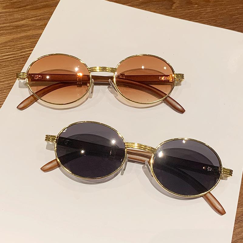 Ladies' sunglasses, men's and women's retro oval small frame sunglasses