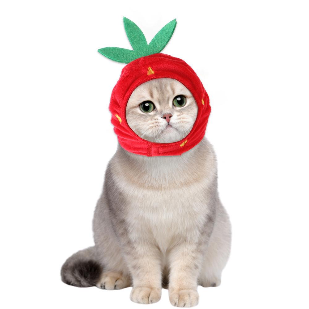 Pet hat funny costume chicken leg headdress, apple hat, cat cute leaky ear hat