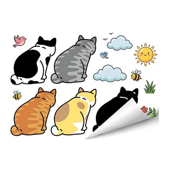 Autocollants pour Voiture Animaux de Dessin Animé Chiens/Chats Marrants qui Marchent Autocollants pour Pare-chocs de Voiture Ordinateur Portable Fenêtre Arrière de Voiture Décoration Murale