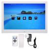 Digital Photo Frame 13 Inch HD 1280x800 LCD Display Remote Control Electronic Picture Album with Calendar 110‑240VWhite