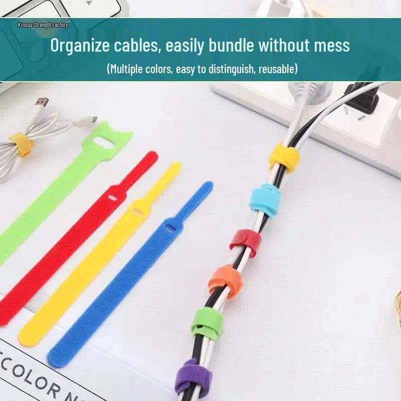 Hook & Loop Cable Ties: Organizer for Earphones, Chargers, Data Cables, and Network Cables