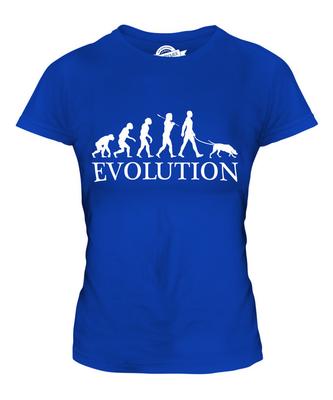 Stående hund människans och hundens evolution dam t-shirt t-shirt topp 38 40 42