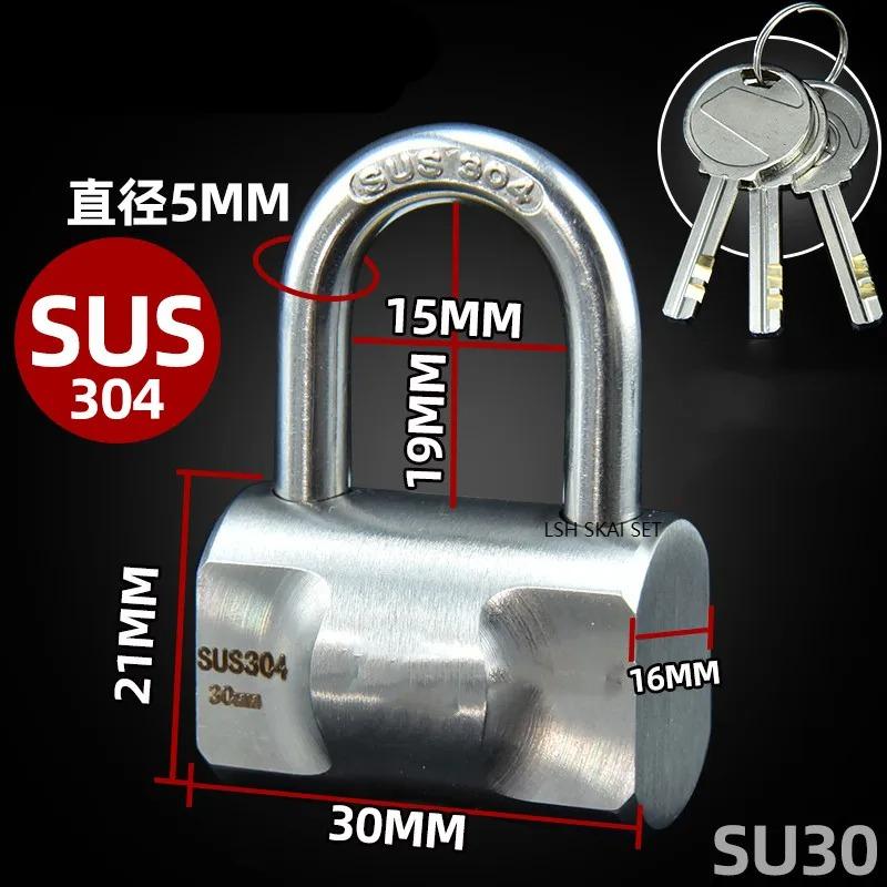 30/40/50/60MM Stainless Steel Heavy Duty Key Lock Security Padlock Outdoor Gym Safely Door Lock Anti-theft Waterproof Padlocks