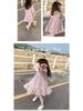 Girls' Floral Long-Sleeve Mid-Length Spring 2025 Princess Dress - Korean Pastoral Style
