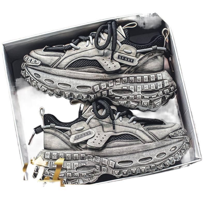 Men's Shoes Are Fashionable and Versatile, and the Thick Sole Increases the Height of Forrest Gump Shoes. 2025 Spring New Dad Shoes Are Breathable Spo