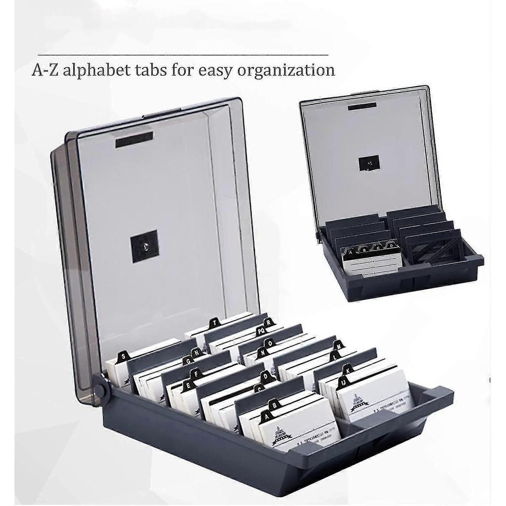 Business Card Box, 1000 Card Capacity Business Card Storage Box With A-z Index