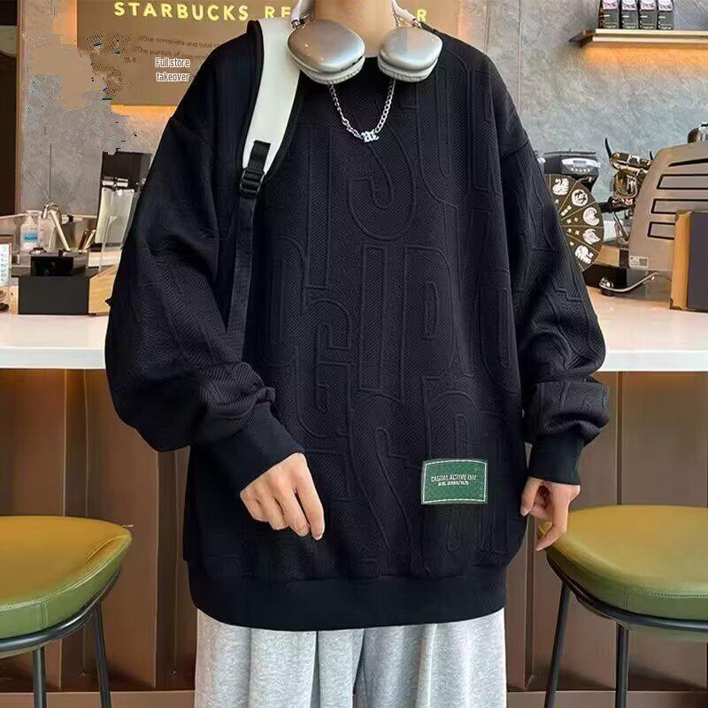 "2022 Mládežnická móda Volný svetr – Trendy pulovr s kulatým výstřihem ve stylu Hongkongu pro muže, Ideální na podzim a zimu"