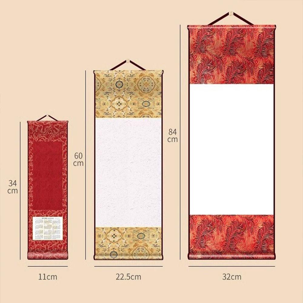 Chinese Style Vintage Rice Paper Scroll Calligraphy Paintings Mounting Scroll Art Supplies