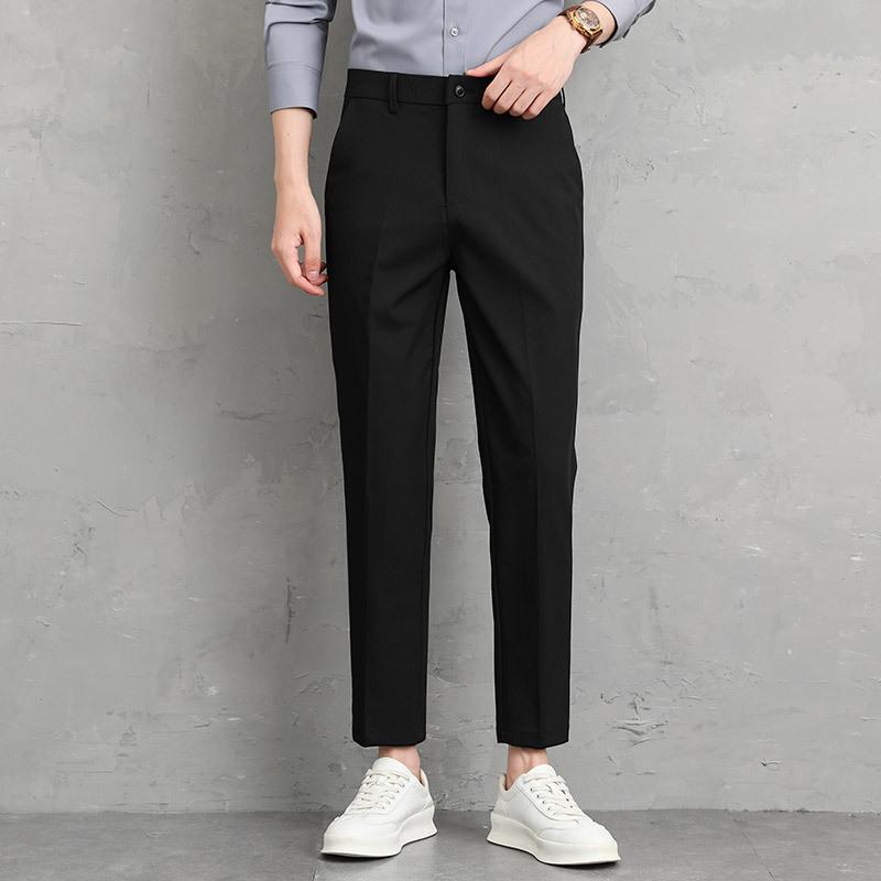 Light Business Summer Men's Casual Trousers Korean Version of Small Straight Business Men's Nine-point Light Luxury Trousers Men's