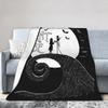 The Nightmare Before Christmas Flannel Blanket Jack And Sally Throw Blankets for Bed Sofa Couch 200x150cm Rug Piece,
