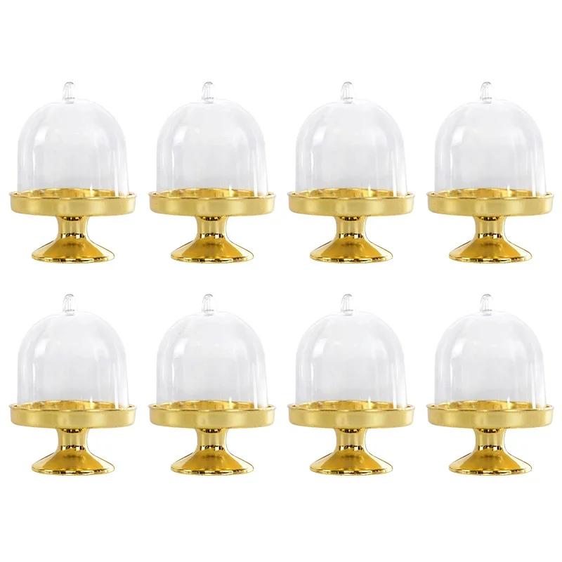 

12/24 шт. Мини-подставка для десертных кексов с крышкой, держатель для демонстрации шоколадных конфет и тортов для украшения дня рождения, свадьбы, вечеринки, принадлежностей 60PCS золотой