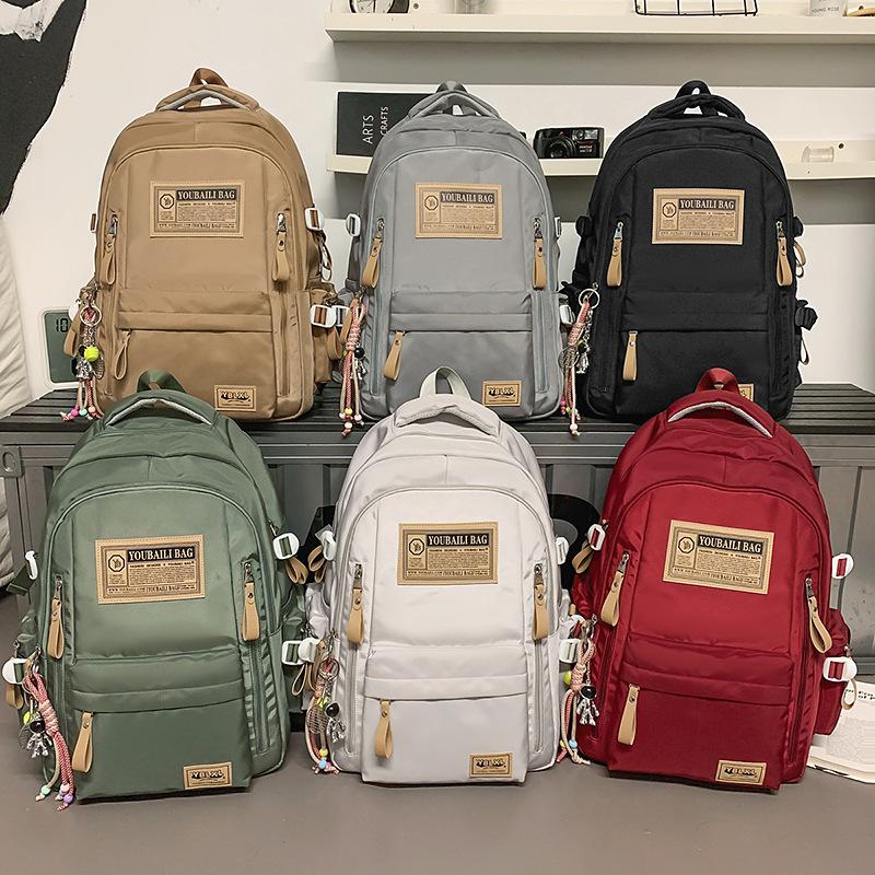 New Fashion Student Schoolbag Japanese Ins Simple Korean Version Junior High School Student Double Shoulder Male and Female Couple Backpack
