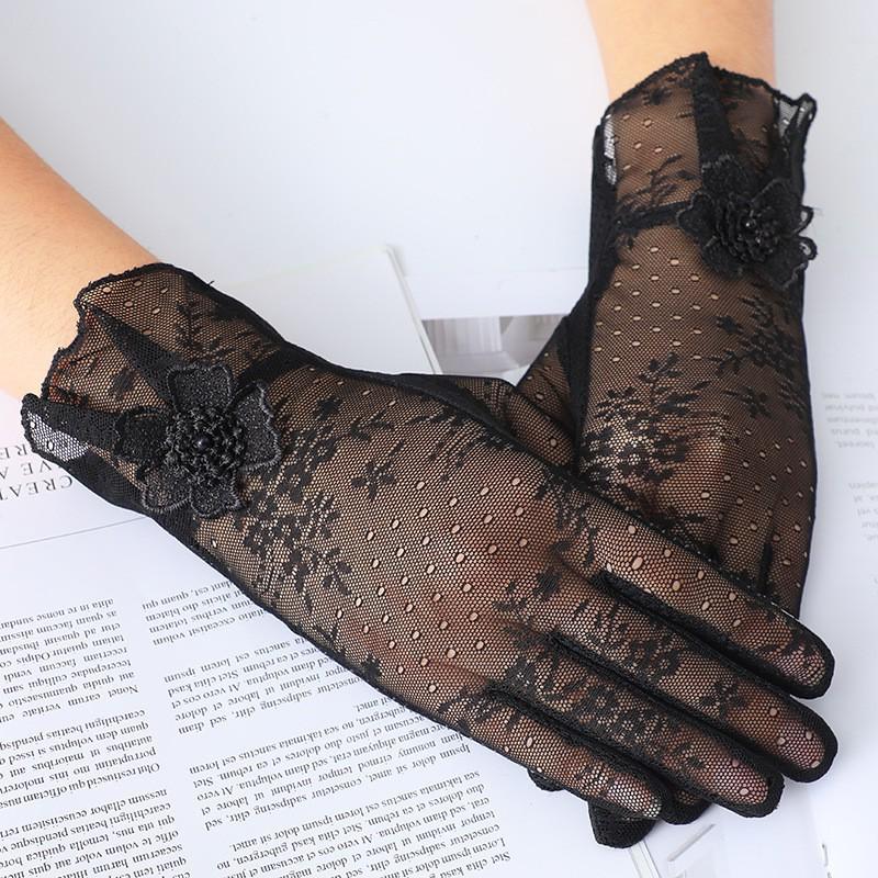 Women's Lace Flower Sun Protection Driving Gloves - Breathable, Lightweight, Touchscreen-Compatible for Outdoor Cycling