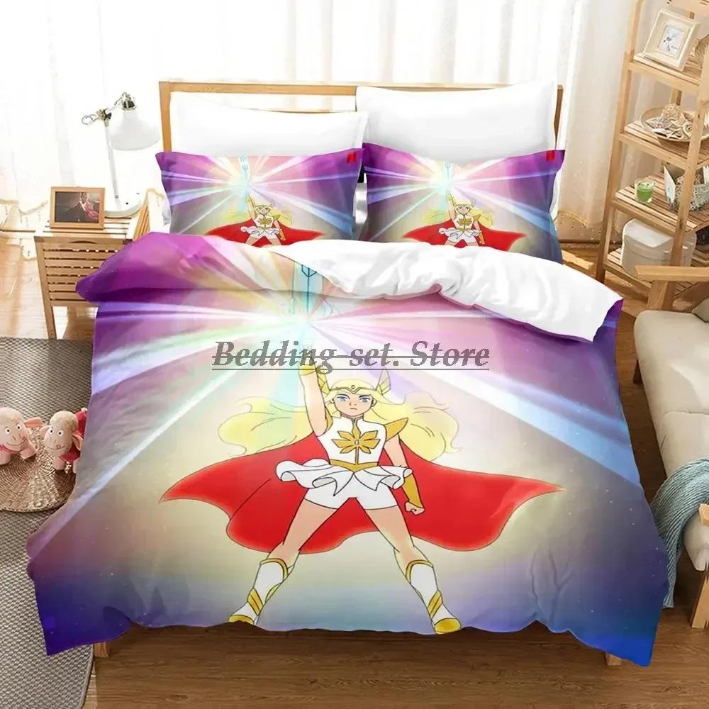 New She Ra And The Princesses Of Power Bedding Set Single Twin Full Queen King Size Bed Set Bedroom Duvetcover Sets Anime