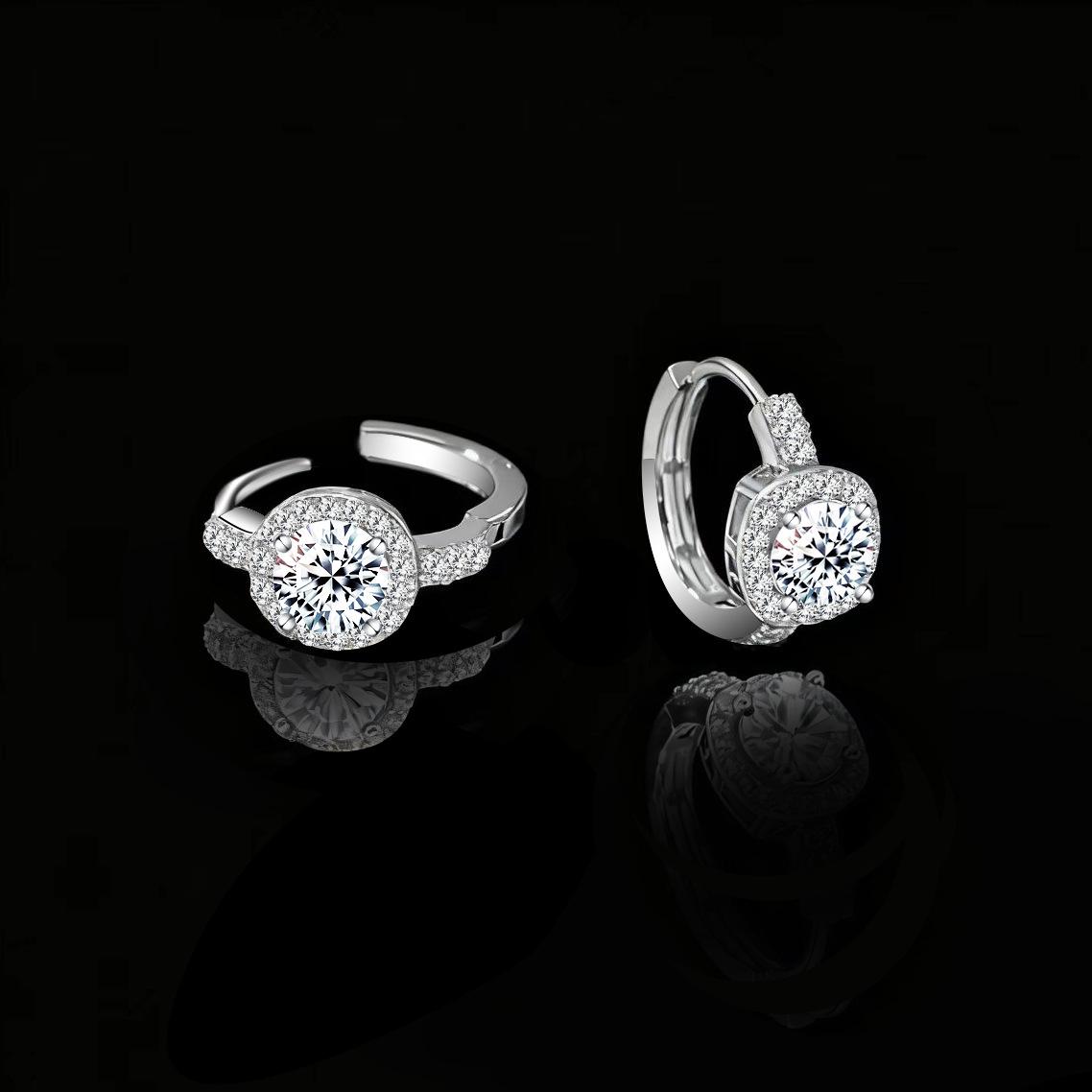 

Элегантные серьги с четырьмя бриллиантами и муассанитом: Блестящий, модный и шикарный S925 Silver