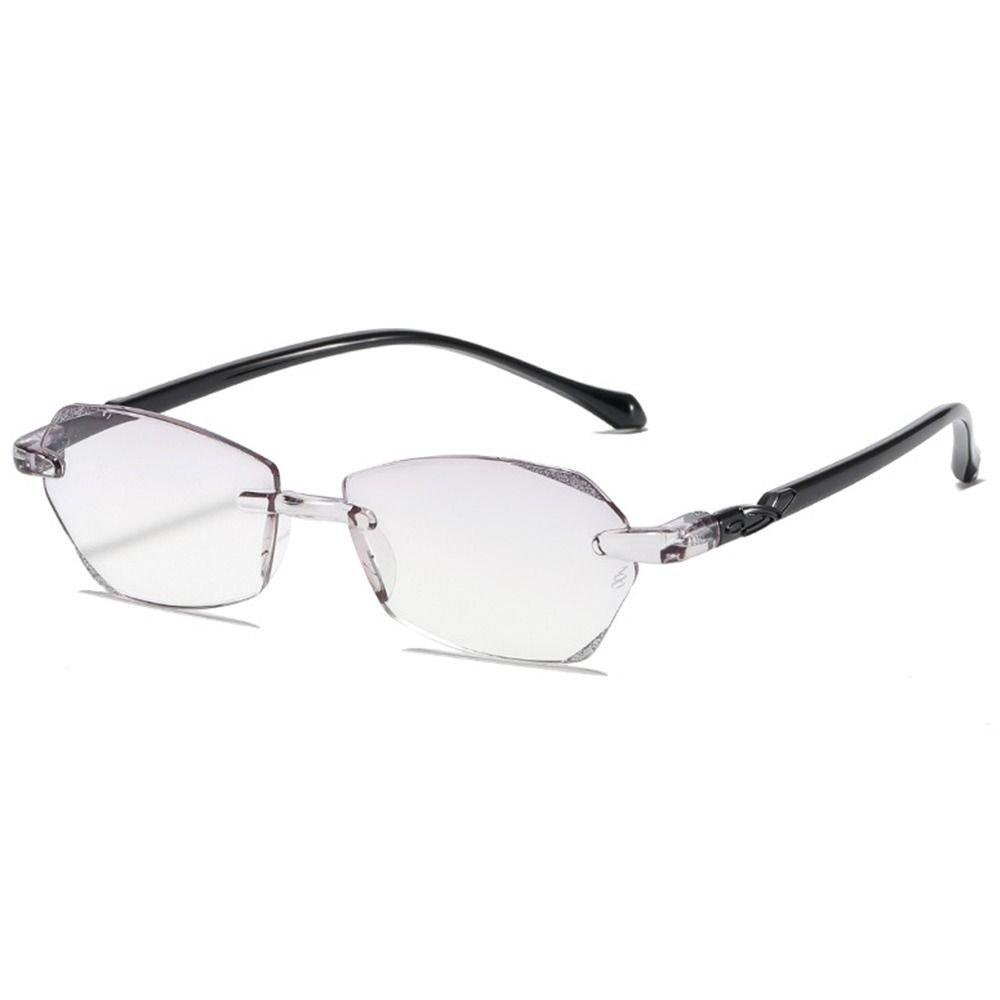 

Trendy Anti Blue Light Reading Glasses For Women Resist Fatigue Uv 400 Readers With Spring Hinge Lightweight Rimless Eyeglasses +3.5