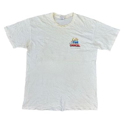 Vintage Anvil Single Stitch T-shirt Graphic Print USA 90s White Mens