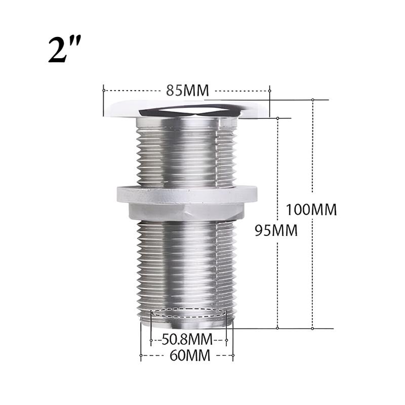 316 Stainless Steel Boat Thru Hull Fitting Connector Water Outlet Drain Hose Joint Plumbing Fittings for Yachts Marine Hardware 3