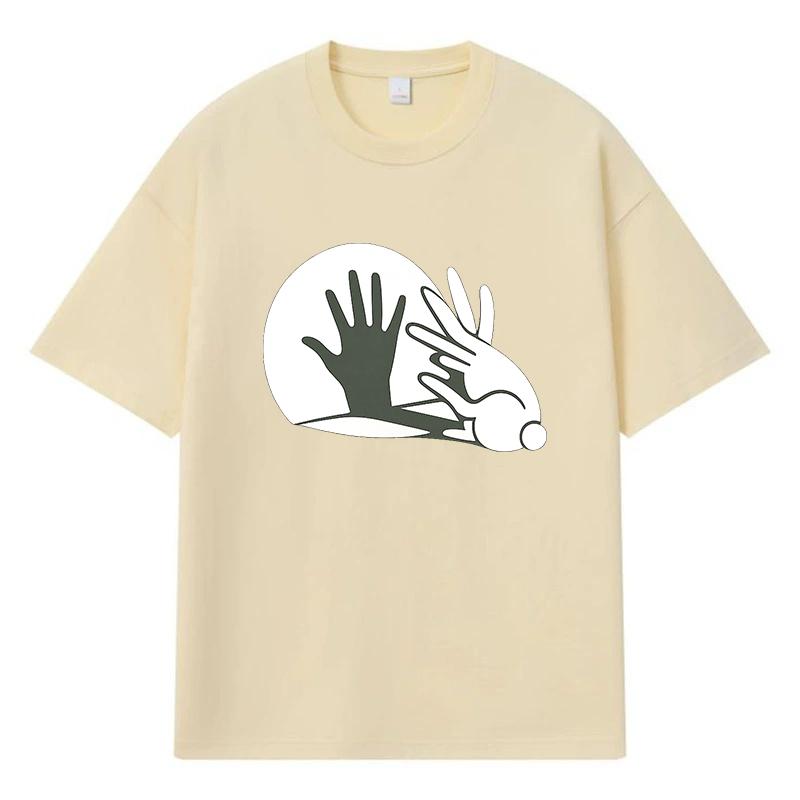 2026 Hand Print Graphic Street Trend Y2k Harajuku Streetwear 100% Cotton T Shirt Casual Oversized Summer Men T-shirt