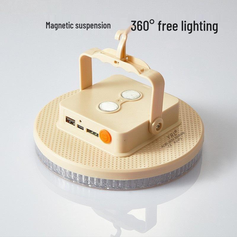 Rechargeable Magnetic Crystal Saucer Lamp: Portable Hanging Light for Camping and Outdoor Use