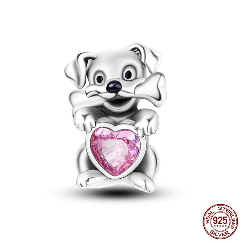 Copper Lovely Animal Cat Squirrel Penguin Heart Zircon Charms Beads Fit Qikaola Original Bracelets Fine Diy Jewelry