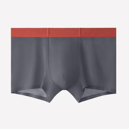 Men Boxer Underwear Mid-rise Elastic Waist U-Convex Shorts Briefs Seamless Ultra-thin Patchwork Color Panties