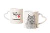 Keeshond, Dutch Barge Dog, Smiling Dutchman, - Cup with a Dog, Adorable Cup with a Heart-shaped Handle, Universal Gift from the Brand