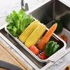 Escurridor de Platos para Fregadero ajustable Secador para Fregadero de Cocina Coladores Escurridores Cesta con Tapón Colador para Lavar Alimentos