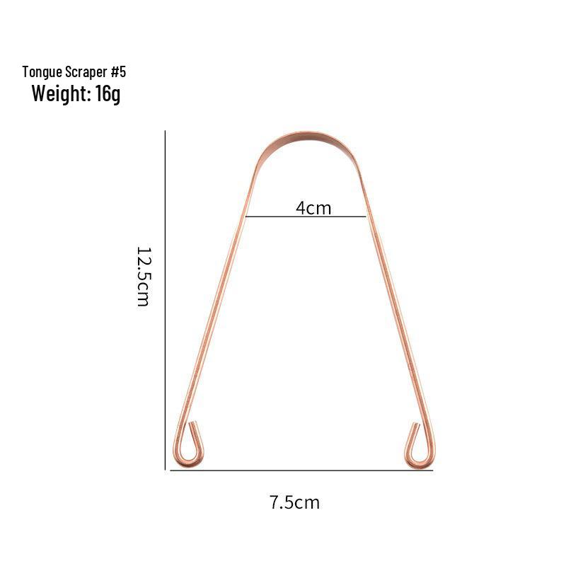 Pure Copper Tongue Scraper and Cleaner – Portable Tongue Brush Tool for Effective Oral Hygiene