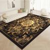Golden Retro Persian Carpet Fluffy Large Non Slip Rug for Living Room Bedroom Luxury Decor