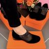 Soft Soled Women's Shoes Mesh Zipper Fairy Style Flower Single Shoes Casual Shallow Mouth Bean Shoes