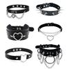 Harajuku Chocker Sexy Heart Lock Key Rivets Black Goth Punk Chokers Gothic Choker Necklace For Women Hip Hop Bondage Cosplay