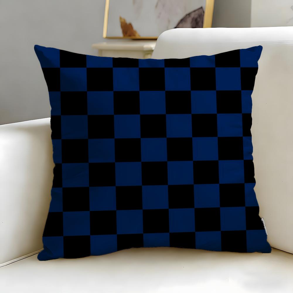 pattern Black White Checkerboard Cushion Cover Soft  EasyWash Pillow Case  Versatile for Couch Bed Travel and Office