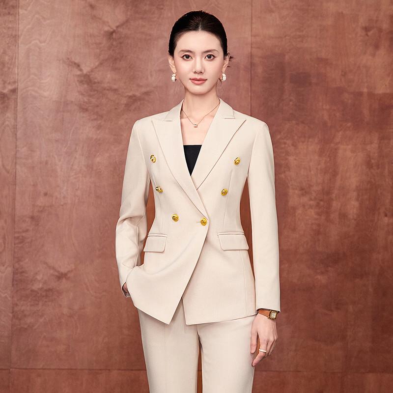 Tluoman Women's Professional Suit Set with Straight Pants