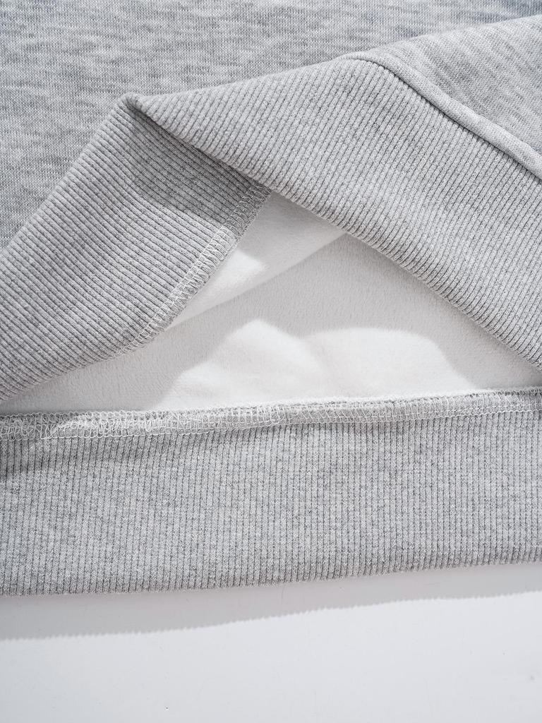 European Size Women's Fleece-Lined Hooded Sweatshirt with Smiling Print - Long Sleeve Kangaroo Pocket (Autumn/Winter)