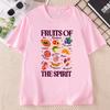 Boho Christian T Shirt Fruits of The Spirit TShirt Casual Cotton Short Sleeve Retro Jesus Apparel Floral Graphic Tshirt